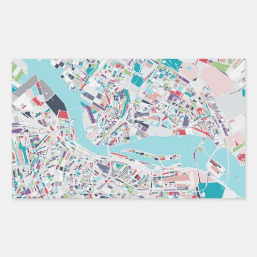 Sticker Rectangulaire La ville d'Amsterdam (Devant)