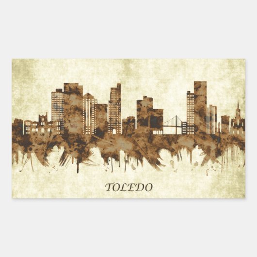 Sticker Rectangulaire La ville de Toledo Ohio (Devant)