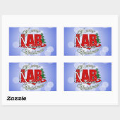 STICKER RECTANGULAIRE LAB PHLEBOTOMISTE NOËL (Feuille)