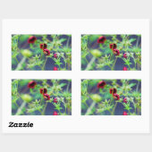 Sticker Rectangulaire L'abeille à la fleur rouge (Feuille)