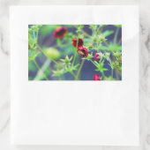 Sticker Rectangulaire L'abeille à la fleur rouge (Sac)