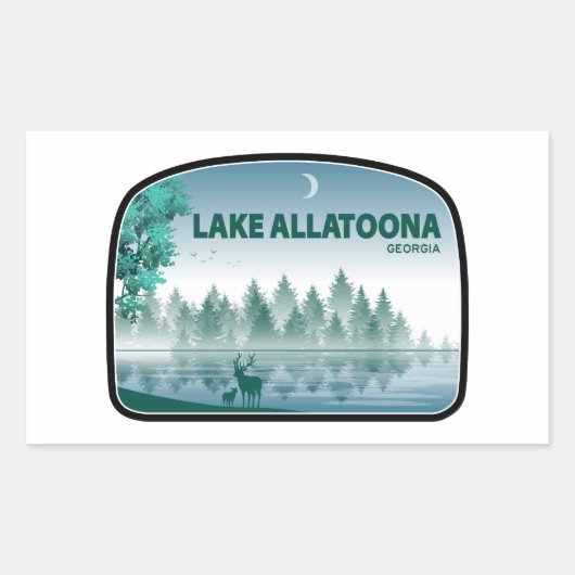 Sticker Rectangulaire Lac Allatoona Georgia Deer (Devant)