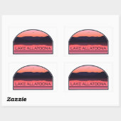 Sticker Rectangulaire Lac Allatoona Géorgie Sunrise rouge (Feuille)