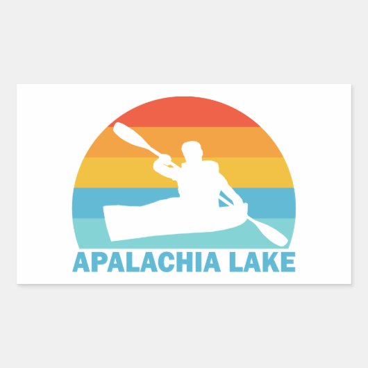 Sticker Rectangulaire Lac Apalachia Caroline du Nord Kayak (Devant)