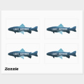 Sticker Rectangulaire Lac Arthur Pennsylvanie Poisson (Feuille)