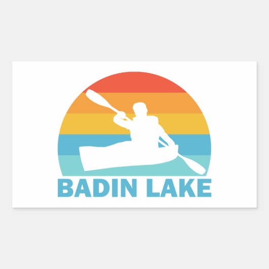 Sticker Rectangulaire Lac Badin Caroline du Nord Kayak (Devant)