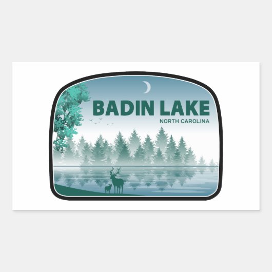 Sticker Rectangulaire Lac Badin Nord Carolina Deer (Devant)
