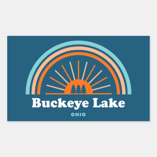 Sticker Rectangulaire Lac Buckeye Ohio Arc-en-ciel (Devant)