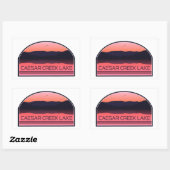 Sticker Rectangulaire Lac Caesar Creek Ohio Red Sunrise (Feuille)