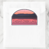 Sticker Rectangulaire Lac Caesar Creek Ohio Red Sunrise (Sac)