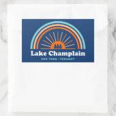 Sticker Rectangulaire Lac Champlain New York Vermont Rainbow (Sac)