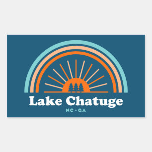 Sticker Rectangulaire Lac Chatuge Caroline du Nord Géorgie Arc-en-ciel