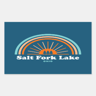 Sticker Rectangulaire Lac de Fourche de sel Ohio Arc-en-ciel