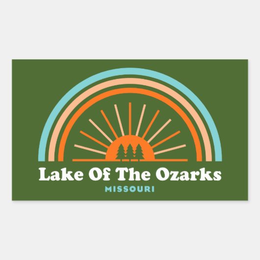 Sticker Rectangulaire Lac Des Ozarks Missouri Arc-En-Ciel (Devant)