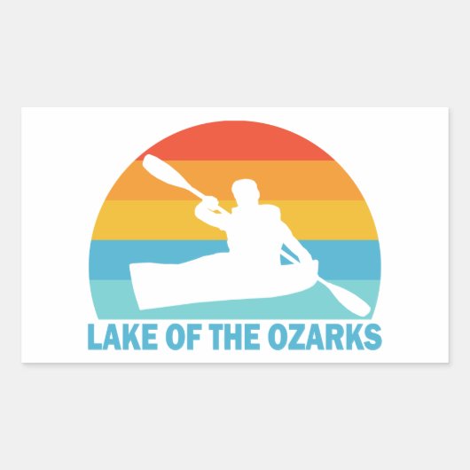 Sticker Rectangulaire Lac Des Ozarks Missouri Kayak (Devant)