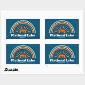 Sticker Rectangulaire Lac Flathead Montana Arc en ciel (Feuille)
