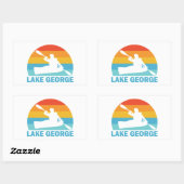Sticker Rectangulaire Lac George New York Kayak (Feuille)