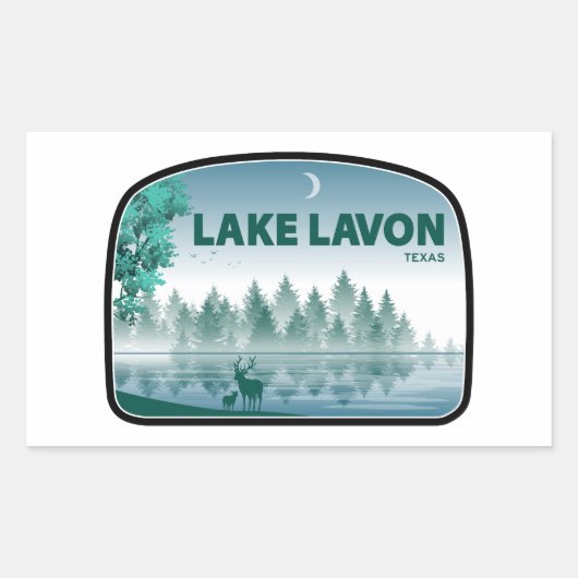 Sticker Rectangulaire Lac Lavon Texas Deer (Devant)