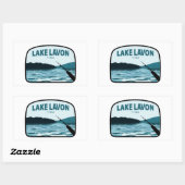 Sticker Rectangulaire Lac Lavon Texas Fishing Rod (Feuille)