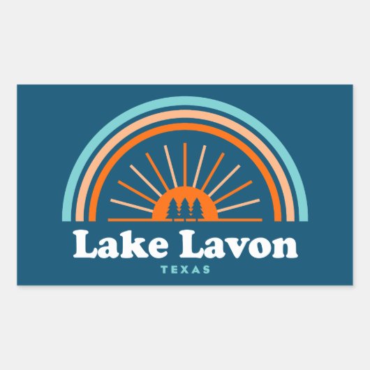 Sticker Rectangulaire Lac Lavon Texas Rainbow (Devant)