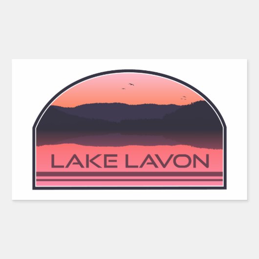 Sticker Rectangulaire Lac Lavon Texas Red Sunrise (Devant)