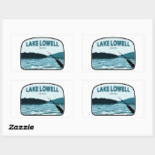 Sticker Rectangulaire Lac Lowell Idaho Cabane de pêche (Feuille)