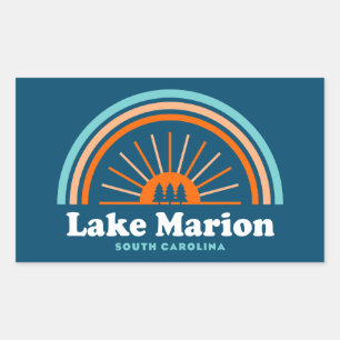 Sticker Rectangulaire Lac Marion Caroline du Sud Arc en ciel
