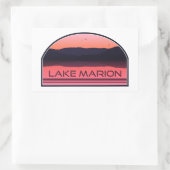 Sticker Rectangulaire Lac Marion Caroline du Sud Sunrise Rouge (Sac)