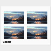 Sticker Rectangulaire Lac McDonald, Parc national des Glaciers, (Feuille)