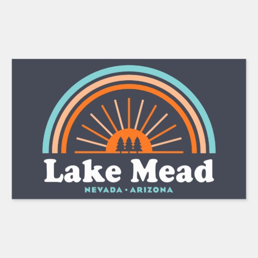 Sticker Rectangulaire Lac Mead Nevada Arizona Arc en ciel (Devant)