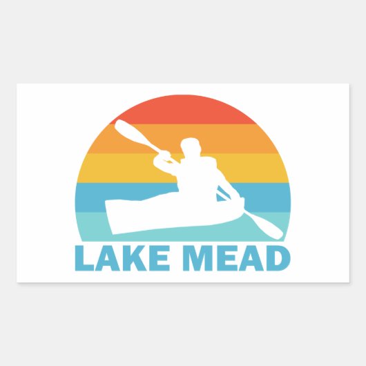 Sticker Rectangulaire Lac Mead Nevada Arizona Kayak (Devant)