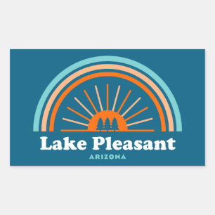 Sticker Rectangulaire Lac Pleasant Arizona Arc-en-ciel