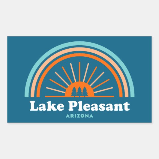 Sticker Rectangulaire Lac Pleasant Arizona Arc-en-ciel (Devant)