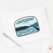 Sticker Rectangulaire Lac Pleasant Arizona Fishing Rod (Enveloppe)