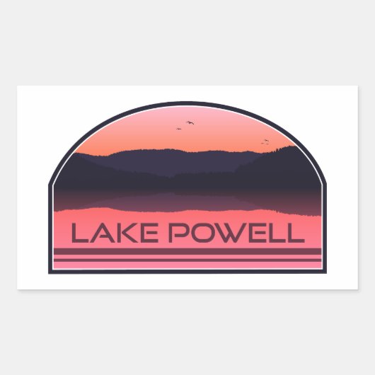 Sticker Rectangulaire Lac Powell Arizona Utah Red Sunrise (Devant)