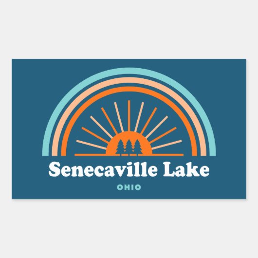 Sticker Rectangulaire Lac Senecaville Ohio Arc-en-ciel (Devant)