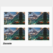 Sticker Rectangulaire Lac Surreal (Feuille)