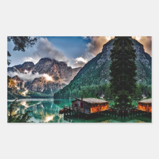 Sticker Rectangulaire Lac Surreal (Devant)