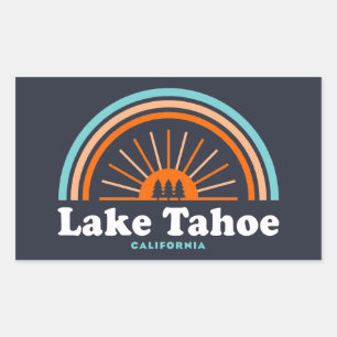 Sticker Rectangulaire Lac Tahoe California Rainbow