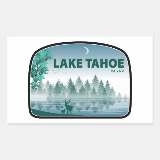 Sticker Rectangulaire Lac Tahoe Californie Nevada Deer (Devant)