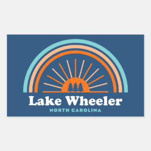 Sticker Rectangulaire Lac Wheeler Caroline du Nord Rainbow