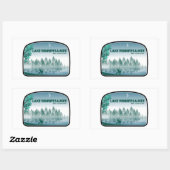 Sticker Rectangulaire Lac Winnipesaukee New Hampshire Deer (Feuille)