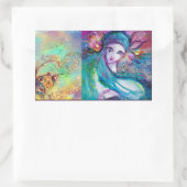 Sticker Rectangulaire LADY BLUE MASK Masques vénitiennes (Sac)