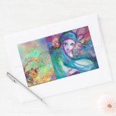 Sticker Rectangulaire LADY BLUE MASK Masques vénitiennes (Enveloppe)