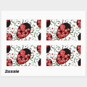 Sticker Rectangulaire Ladybug (Feuille)