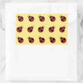Sticker Rectangulaire Ladybug 60s rétro cool rouge jaune (Sac)