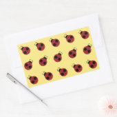 Sticker Rectangulaire Ladybug 60s rétro cool rouge jaune (Enveloppe)