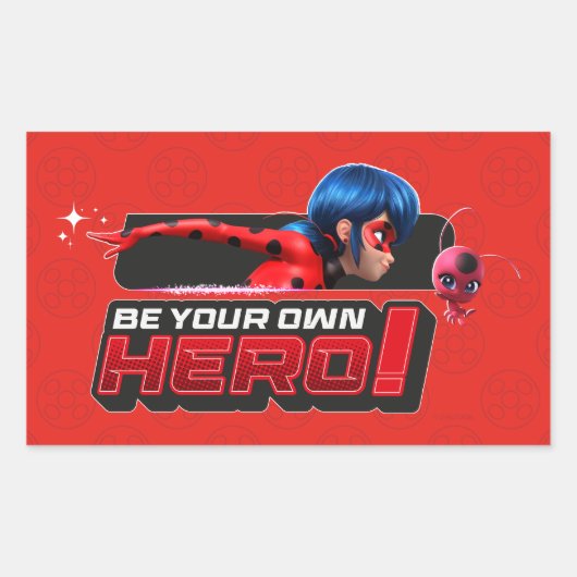 Sticker Rectangulaire Ladybug et Tikki | Soyez Votre Propre Héros ! (Devant)