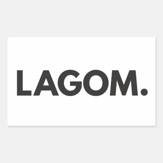 Sticker Rectangulaire LAGOM suédois noir et blanc (Devant)