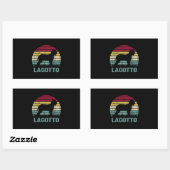 Sticker Rectangulaire Lagotto Romagnolo Retro Vintage Silhouette Circle (Feuille)